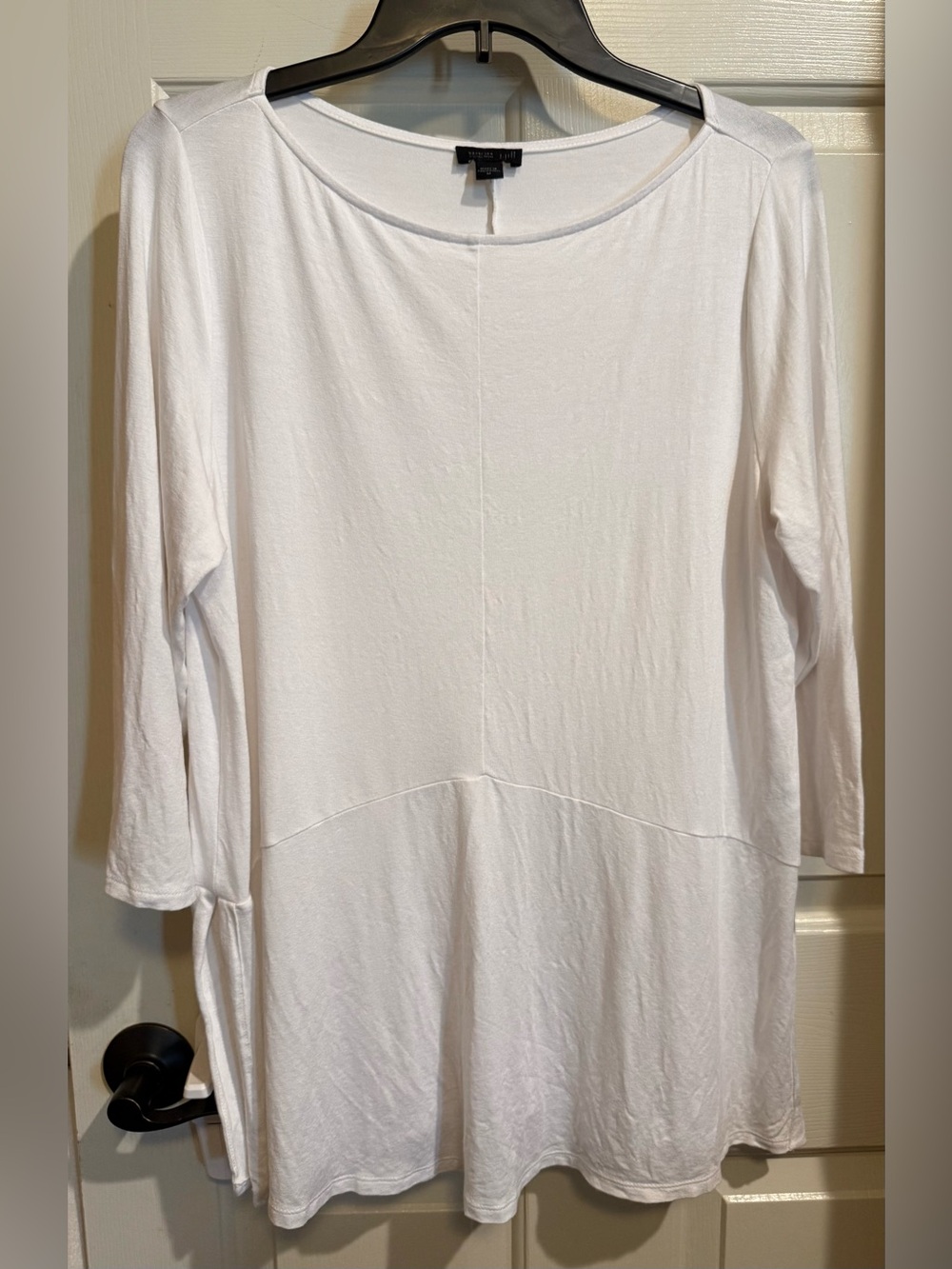 J. Jill Wearever Collection White Long Sleeve Scoop-Neck Tunic